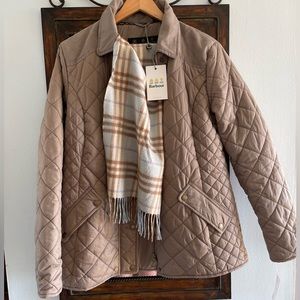 BARBOUR NWT Quilted Jacket- Country Exmoor style, in Taupe. Unique!